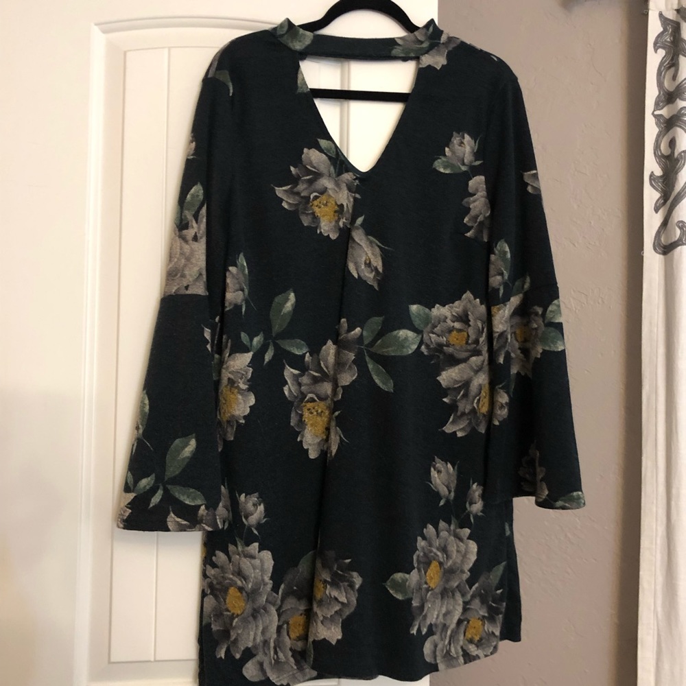 Built In Choker Flare Dress
